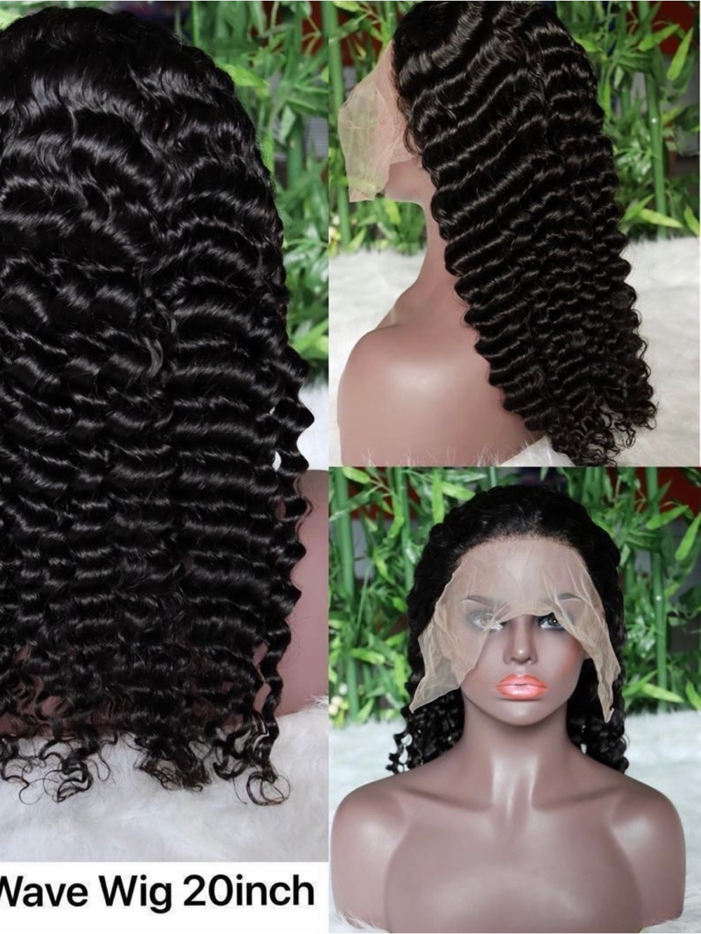 Black Deep Wave Lace Front Wig - Natural Shine